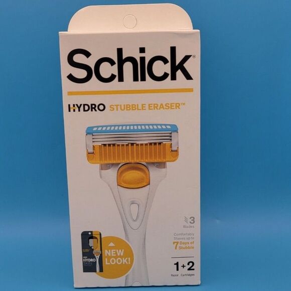 SEALED Schick Hydro Stubble Eraser Razor - Handle + 2 Cartridges - New Look Box - Picture 1 of 5